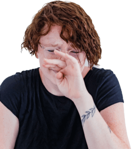 Lena bursts into tears