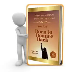 Male figure showing book cover